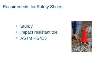 Slide 40: Requirements for Safety Shoes