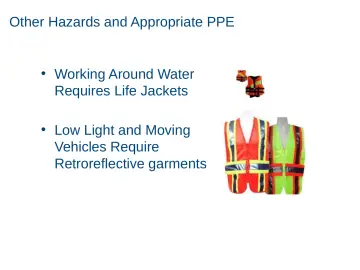 Slide 58: Other Hazards and Appropriate PPE