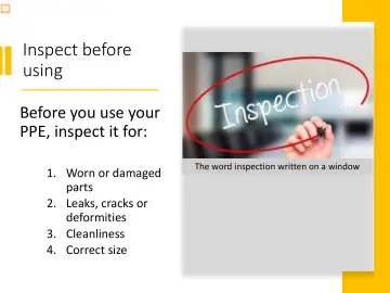 Slide 14: Inspect before using