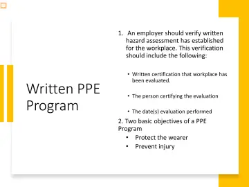 Slide 17: Written PPE Program