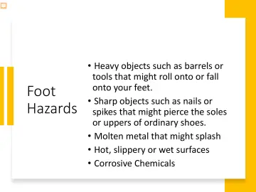 Slide 36: Foot Hazards