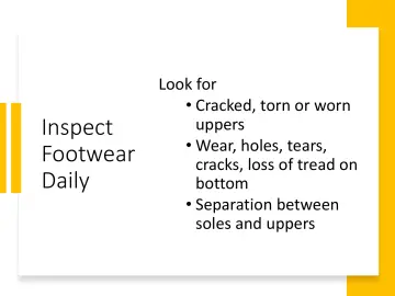Slide 39: Inspect Footwear Daily