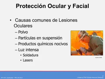Slide 14: Protección Ocular y Facial