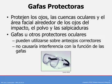 Slide 17: Gafas Protectoras