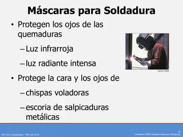 Slide 18: Máscaras para Soldadura