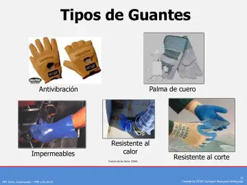 Slide 25: Tipos de Guantes