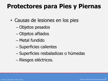 Slide 26: Protectores para Pies y Piernas