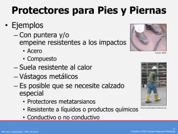 Slide 27: Protectores para Pies y Piernas