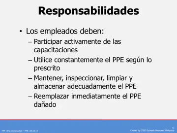 Slide 32: Responsabilidades
