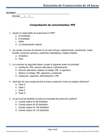 Page 1: Extensión de Construcción de 10 horas