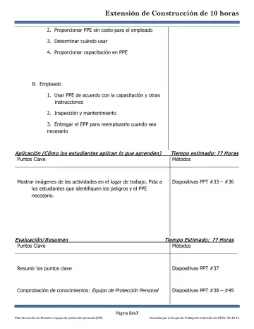 Page 5: 2. Proporcionar PPE sin costo para el empleado