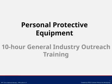 Slide 1: Personal Protective