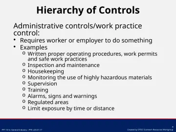 Slide 8: Hierarchy of Controls