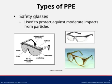 Slide 20: Safety glasses