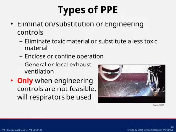 Slide 28: Elimination/substitution or Engineering controls