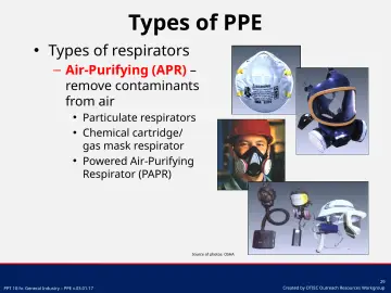 Slide 29: Types of respirators