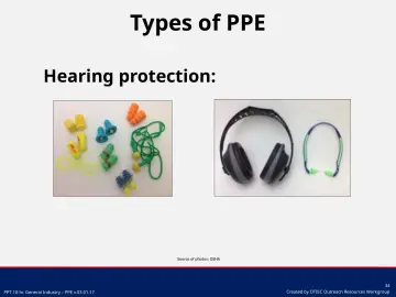 Slide 34: Hearing protection:
