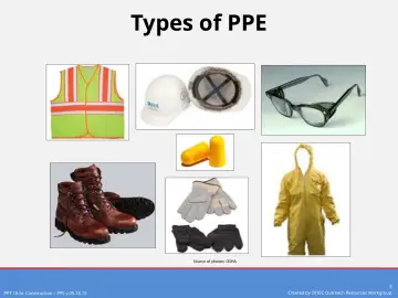 Slide 9: Types of PPE