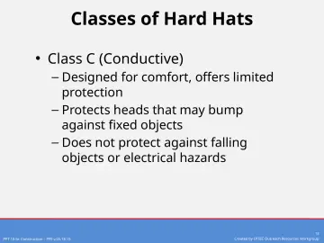Slide 13: Classes of Hard Hats