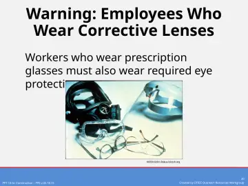 Slide 20: Warning: Employees Who Wear Corrective Lenses