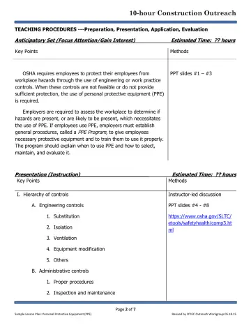 Page 2: TEACHING PROCEDURES ---Preparation, Presentation, Application, Evaluation