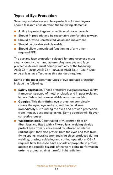 Page 13: Types of Eye Protection