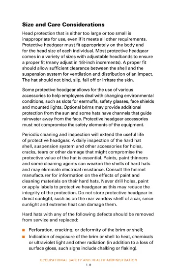 Page 20: Size and Care Considerations