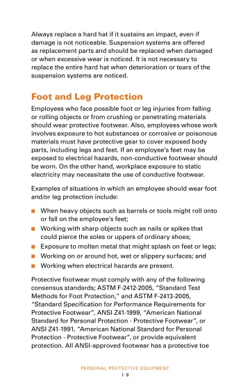 Page 21: Foot and Leg Protection