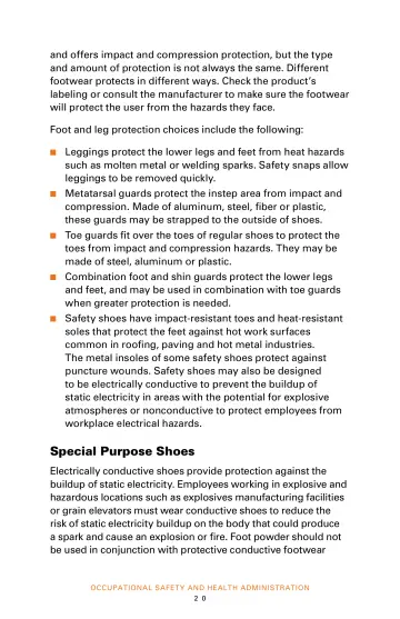 Page 22: and offers impact and compression protection, but the type and amount of protection is not…