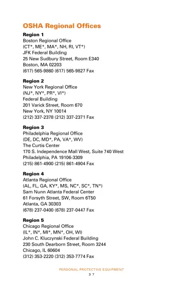 Page 39: OSHA Regional Offices