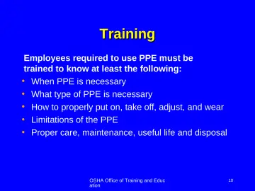 Slide 10: Training