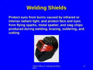 Slide 15: Welding Shields