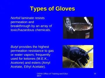 Slide 29: Types of Gloves