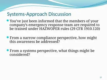 Slide 12: Systems-Approach Discussion