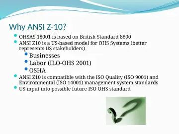 Slide 20: Why ANSI Z-10?