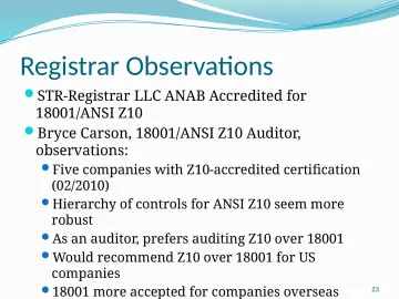 Slide 23: Registrar Observations