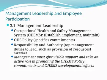 Slide 4: Management Leadership and Employee Participation