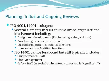 Slide 18: Planning: Initial and Ongoing Reviews