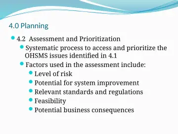 Slide 19: 4.0 Planning