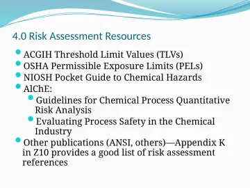 Slide 20: 4.0 Risk Assessment Resources