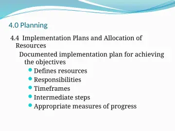 Slide 24: 4.0 Planning