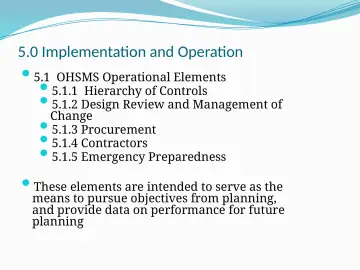 Slide 28: 5.0 Implementation and Operation