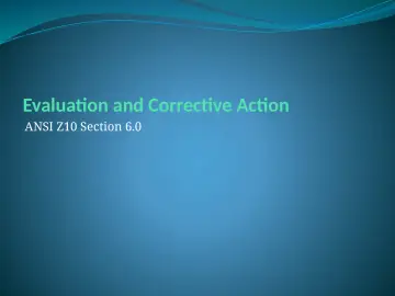 Slide 45: Evaluation and Corrective Action