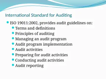 Slide 59: International Standard for Auditing