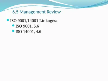 Slide 66: 6.5 Management Review