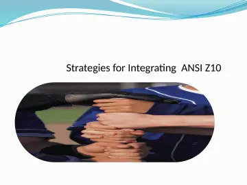Slide 7: Strategies for Integrating ANSI Z10