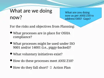 Slide 17: What are we doing now?