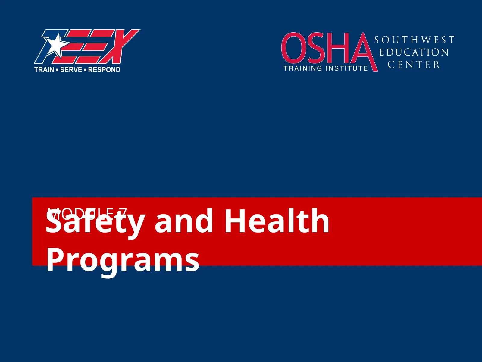 Safety and Health Programs, slide 1: Safety and Health Programs