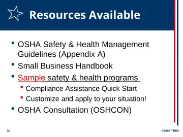 Slide 30: Resources Available