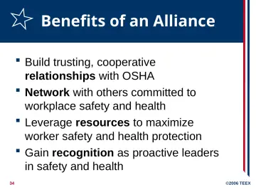 Slide 34: Benefits of an Alliance